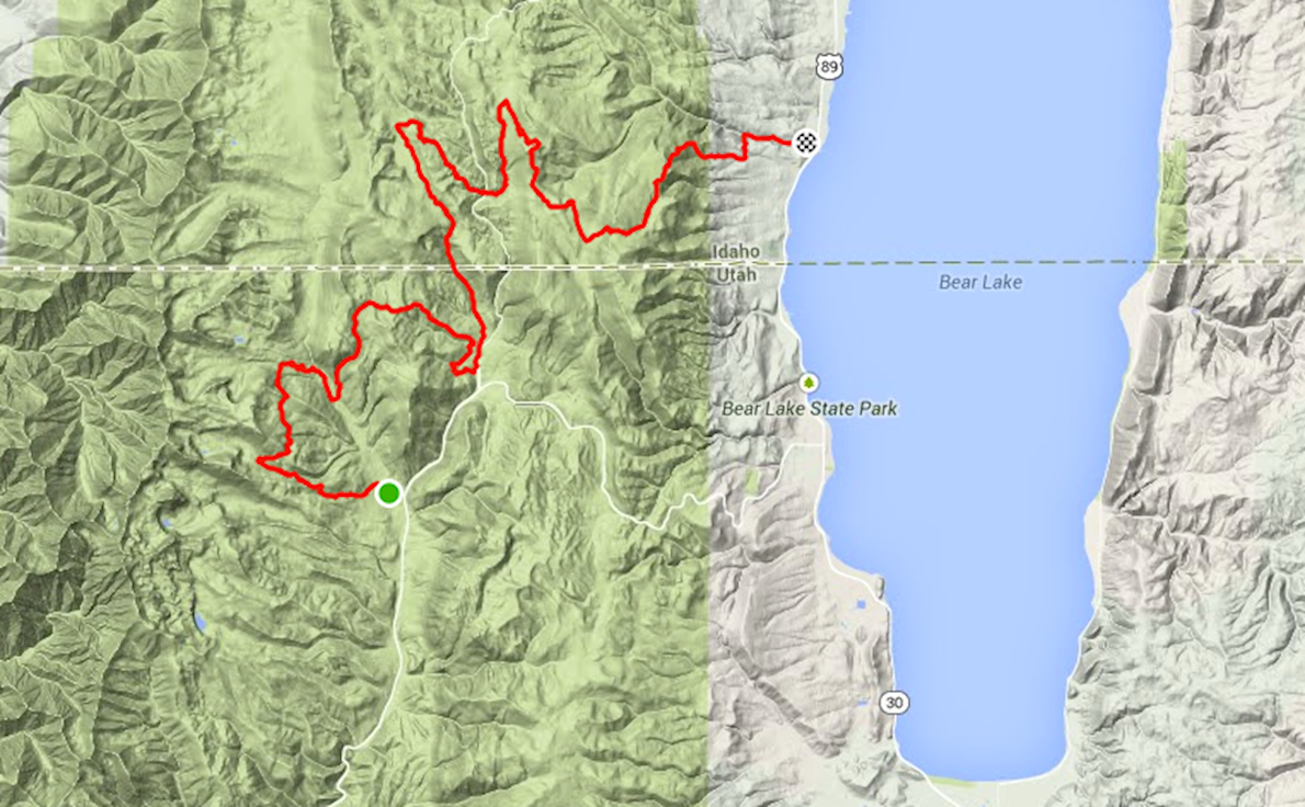 The Bear 100M Mappa del percorso